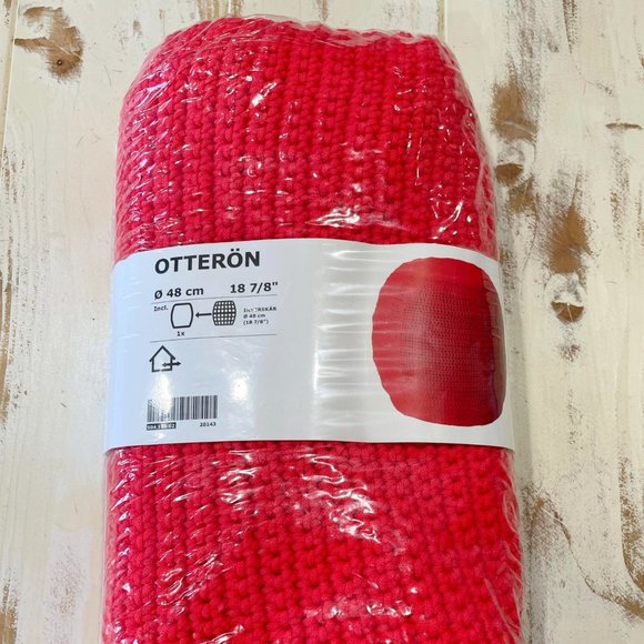 IKEA Accents Ikea Otteron Red Knitted Zip Up Poof Pouffe Ottoman